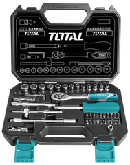 Набор инструментов TOTAL THT141451 ключей, головок торцевых 1/4", 45 предметов